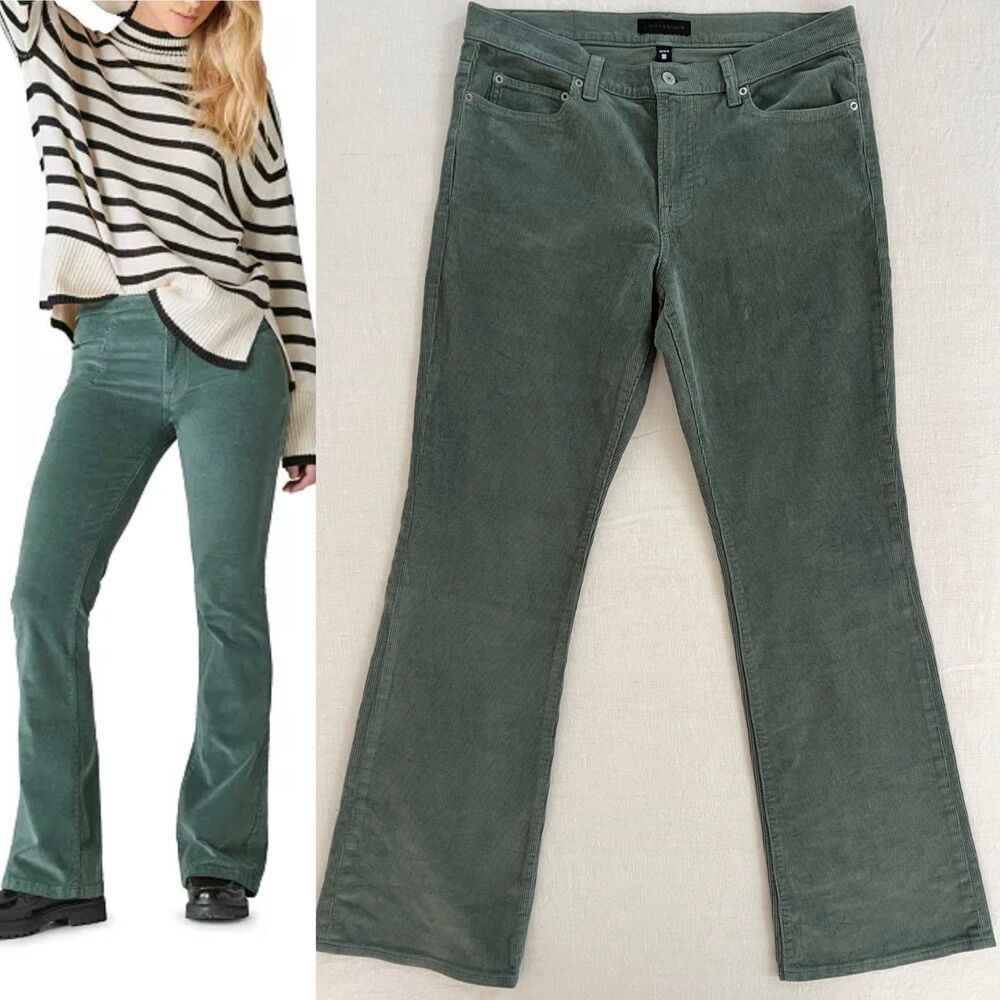 Lucky Brand Women's High Rise Corduroy Stevie Flare Pants in "Forest" Size 12/31